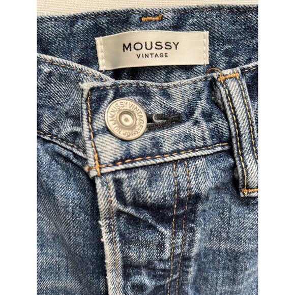 Moussy Vintage Denim Jeans in label Cowhide Leather size 27 - Picture 2 of 10